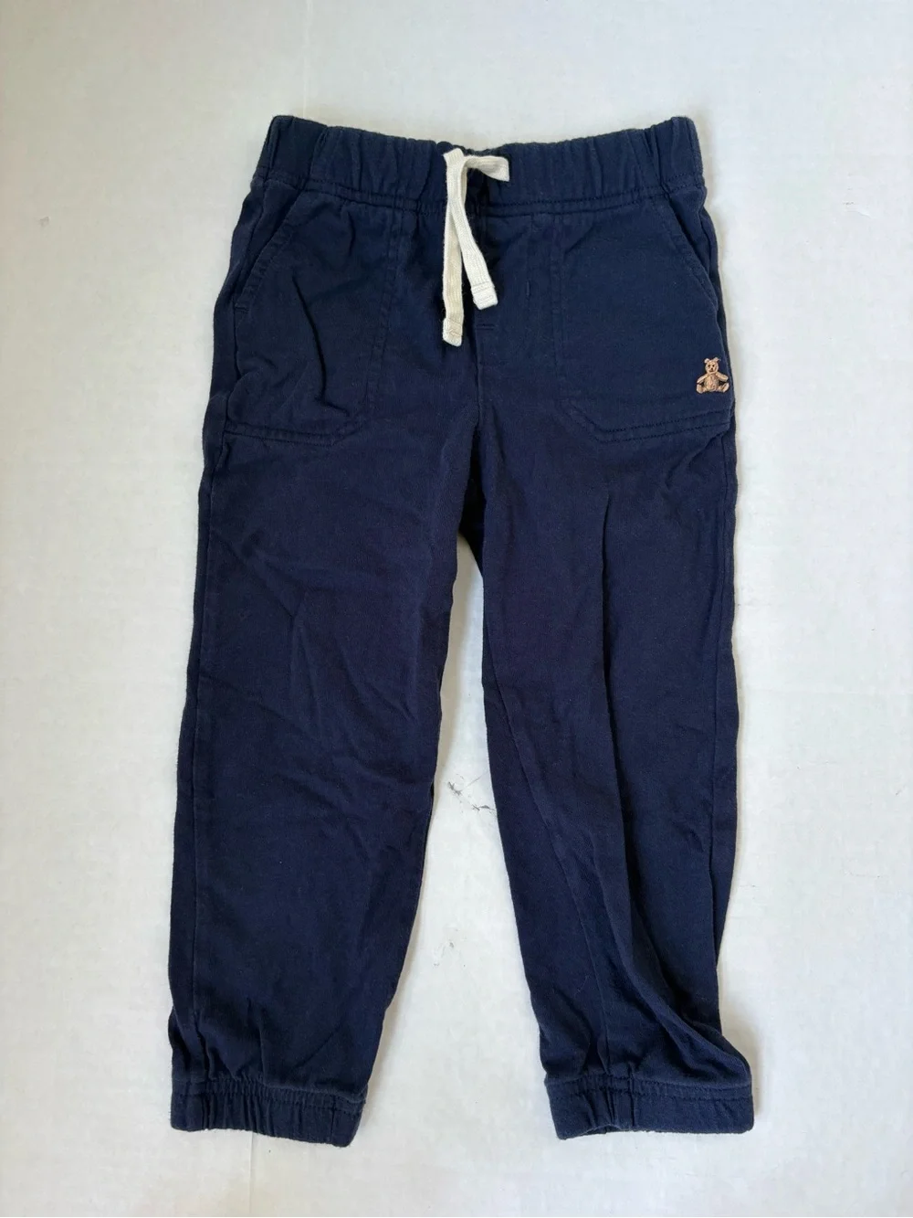 Baby Gap Set 2 Navy Blue Joggers Pants Sz 3 Yrs Toddler Boy 100% Cotton Pull On
